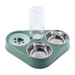 Yeşil Plastik Köpek ve Kedilere 500ML Manuel Su ve Mama Kabı - Görsel 3