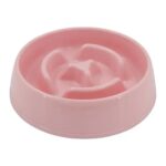 Pembe Plastik Yavaş Mama Kabı 775 ml Kediler ve Köpekler Için, Sağlıklı Beslenme Destekli