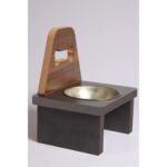 Kahverengi Ahşap ve Çelik Malzemeli Evcil Hayvan Mama ve Su Kabı Seti - Görsel 3