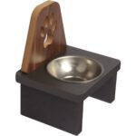 Kahverengi Ahşap ve Çelik Malzemeli Evcil Hayvan Mama ve Su Kabı Seti - Görsel 5