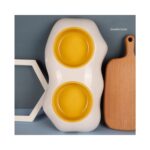 Beyaz Plastik Yumurta Şekli Köpek ve Kedi Mama Kabı, Manuel, Dayanıklı, Şık