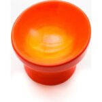 El Yapımı Seramik Turuncu Gökkuşağı Evcil Hayvan Mama ve Su Kabı - Görsel 3