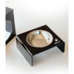 Kedi ve Köpekler Için Özel Tasarım Siyah Mat Çelik Mama ve Su Kabı - Görsel 2