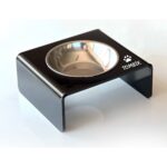 Kedi ve Köpekler Için Özel Tasarım Siyah Mat Çelik Mama ve Su Kabı - Görsel 3
