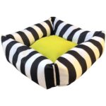 Sarı Kare Zebra Desenli Yumuşak Yatak Yastık Köpek ve Kedi Için