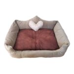 Kadife Kumaş Kedi Köpek Yatağı 70X50X20 cm Bordo Renk