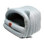 Turkuaz Renkli, 38 cm Ev Tipi Yumuşak Yatak, Kedilere ve Köpeklere Konfor Sağlar.