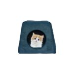 Lacivert Çok Fonksiyonlu Katlanabilir Kedi Evi ve Yatağı