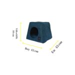 Lacivert Çok Fonksiyonlu Katlanabilir Kedi Evi ve Yatağı - Görsel 5