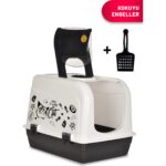 ModMio Kapalı Kedi Tuvaleti - Kokuyu Engelleyen Karbon Filtreli Polikarbon Kapak Kürek Hediyeli 40X51X41 cm