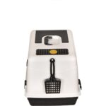 ModMio Kapalı Kedi Tuvaleti - Kokuyu Engelleyen Karbon Filtreli Polikarbon Kapak Kürek Hediyeli 40X51X41 cm - Görsel 4