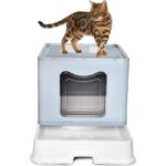 ModMio Kapalı Kedi Tuvaleti Kokuyu Önleyen Çift Filtreli Çekmeceli Kürek Hediyeli 40X50X39 cm - Görsel 2