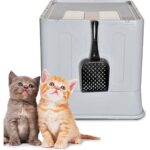 ModMio Kapalı Kedi Tuvaleti Kokuyu Önleyen Çift Filtreli Çekmeceli Kürek Hediyeli 40X50X39 cm - Görsel 3