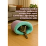 Pawdaz Mağara (45X40CM) - Modern Kedi/köpek Mağara Yatak, Saklanma Alanı, Sakinleştirici, Konforlu (Mint) - Görsel 4