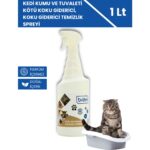 Bioxi Kedi Kumu ve Tuvaleti Kötü Koku Giderici, Doğal, Parfümsüz, Koku Giderici Temizlik Spreyi 1Lt