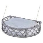 Reyo Kedi ve Köpek Vantuzlu Cam Yatağı, Kedi Hamağı Kedi Yatağı Puf Minderli Gri - Görsel 2