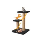 AyrStore Beylini 2 Li Kedi Tırmalama Tahtası Peluş Kumaş Silinebilir Demonte 42 cm Yükseklik 2 Adımlı Zıplama - Görsel 5