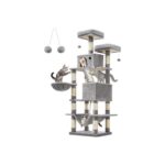 AyrStore Tırmalama Ağacı, Büyük, 168 cm Yüksekliğinde, L Kedi Ağacı, 13 Tırmalama Sütunu, 2