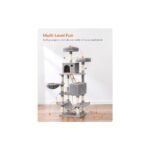 AyrStore Tırmalama Ağacı, Büyük, 168 cm Yüksekliğinde, L Kedi Ağacı, 13 Tırmalama Sütunu, 2 - Görsel 3