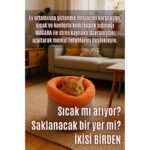 Pawdaz Mağara (45X40CM) - Modern Kedi/köpek Mağara Yatak, Saklanma Alanı, Sakinleştirici, Konforlu - Görsel 3