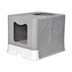 Modmio Kapalı Kedi Tuvaleti Önden Üstten Giriş Çekmeceli Katlanabilir Kürek Hediyeli 40X50X39 cm - Görsel 3