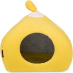Nerotex Armut Piramit Kedi Yatağı Yuvası Sarı Yıkanabilir - Görsel 2