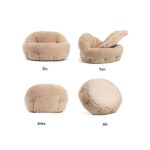 Gökcan Home Bej Yumuşak Dokulu Kedi Yatağı ve Köpek Yatağı (50X50X32CM) - Görsel 3