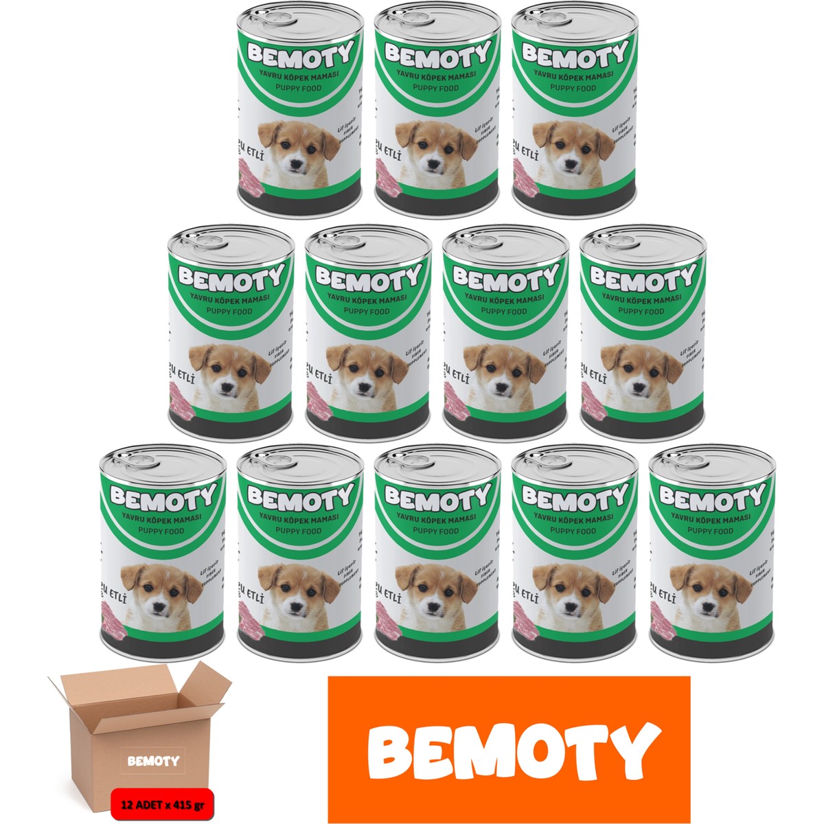 110000477970091.jpg Bemoty Kuzu Etli Yavru Köpek Konservesi 12 Adet - Görsel 1
