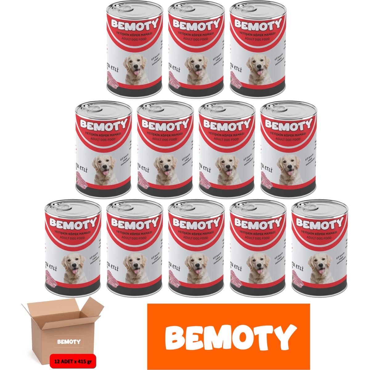 110000477980673.jpg Bemoty Kuzu Etli Yetişkin Köpek Konservesi 12 Adet - Görsel 1