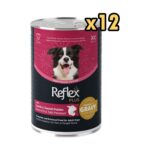 Reflex Plus Kuzu ve Tatlı Patates Et Parçacıklı Soslu Köpek Konservesi 400 gr x 12 Adet