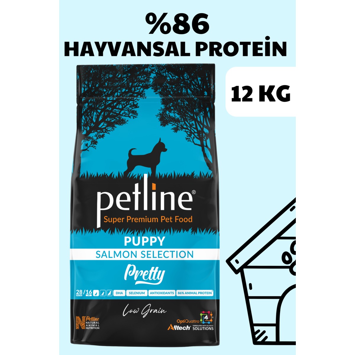 110000850227358.jpg Petline Süper Premium Pretty - Somon Balıklı Yavru Köpek Maması 12KG - Görsel 1