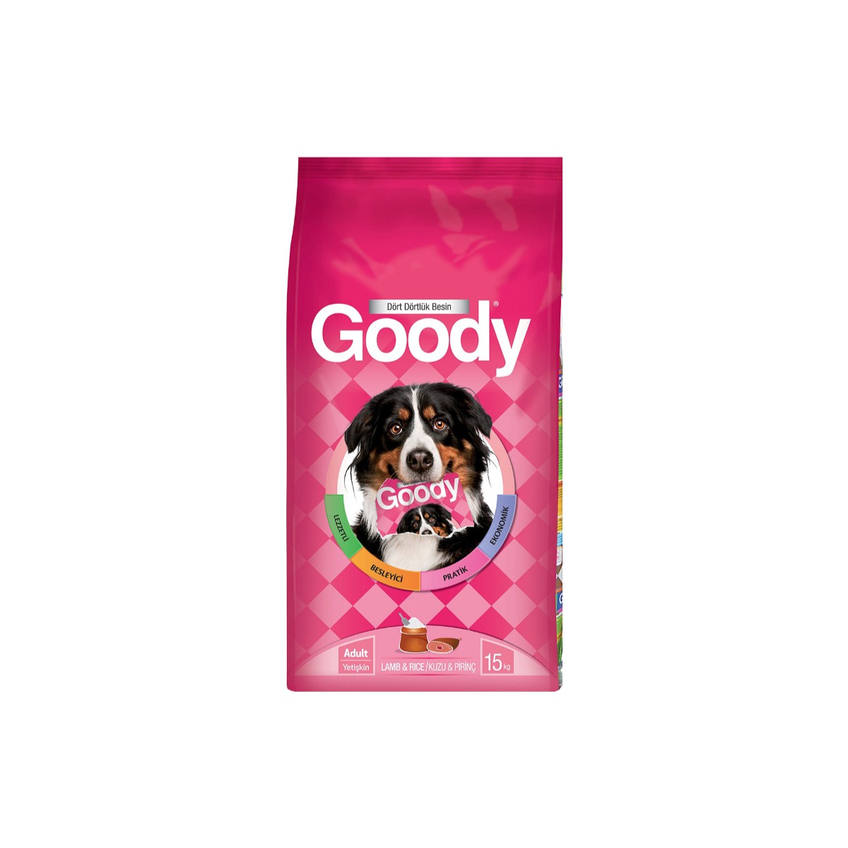 110001224703750.jpg Goody Yetişkin Köpek Maması 15 Kg – Kuzu ve Pirinç İçerikli, Dengeli ve Besleyici Formül - Görsel 1