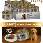 Enzo Natural Kuzu Etli Yavru Yaş Köpek Maması 85 gr X24