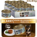 Enzo Natural Kuzu Etli Küçük Irklar Için Yaş Köpek Maması 85GR X24